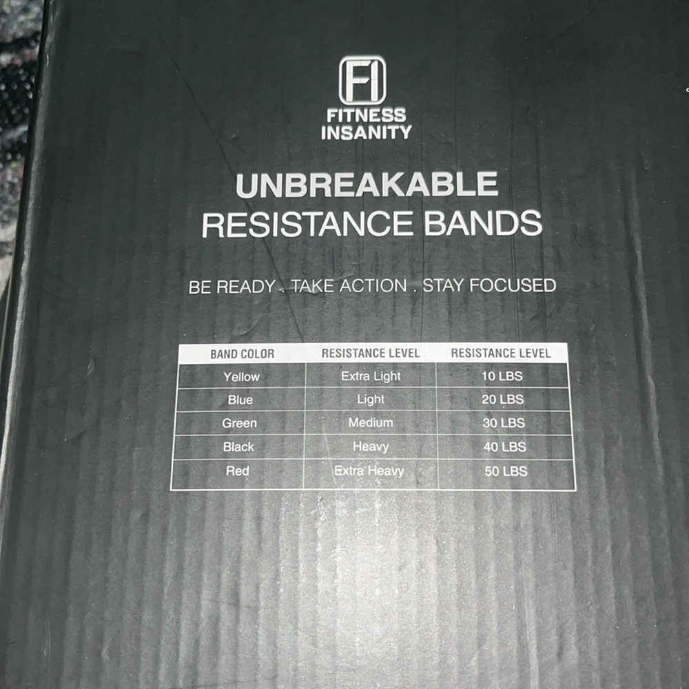 New Open Box unbreakable Resistance Bands Set Fitness Insanity . - Picture 8 of 16